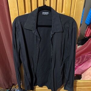 Van Heusen Black Pinstripe Dress Shirt